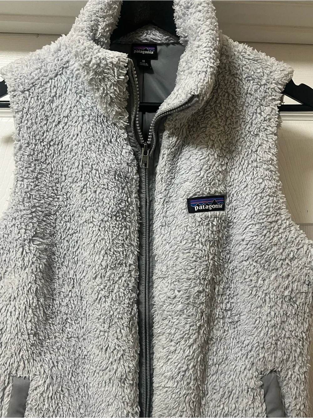 Patagonia Light Gray Sherpa Fleece Vest